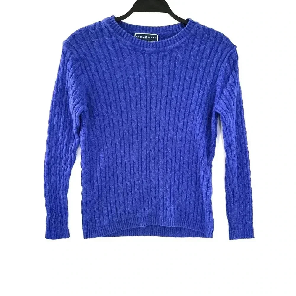 Karen‎ Scott Blue Knit Sweater